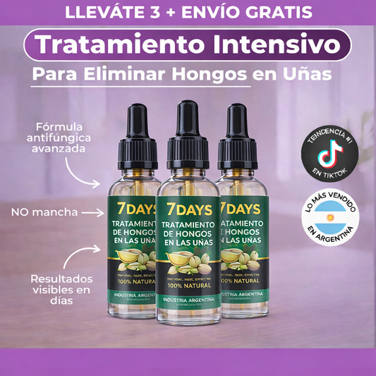 7 Days | Elimina hasta el 99.9% de los hongos en tus uñas.