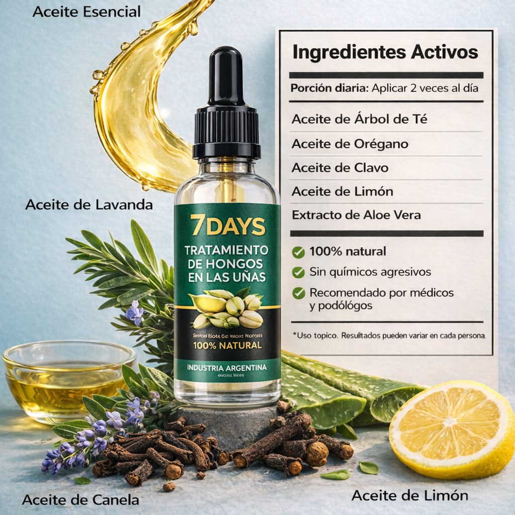 7 Days | Elimina hasta el 99.9% de los hongos en tus uñas.